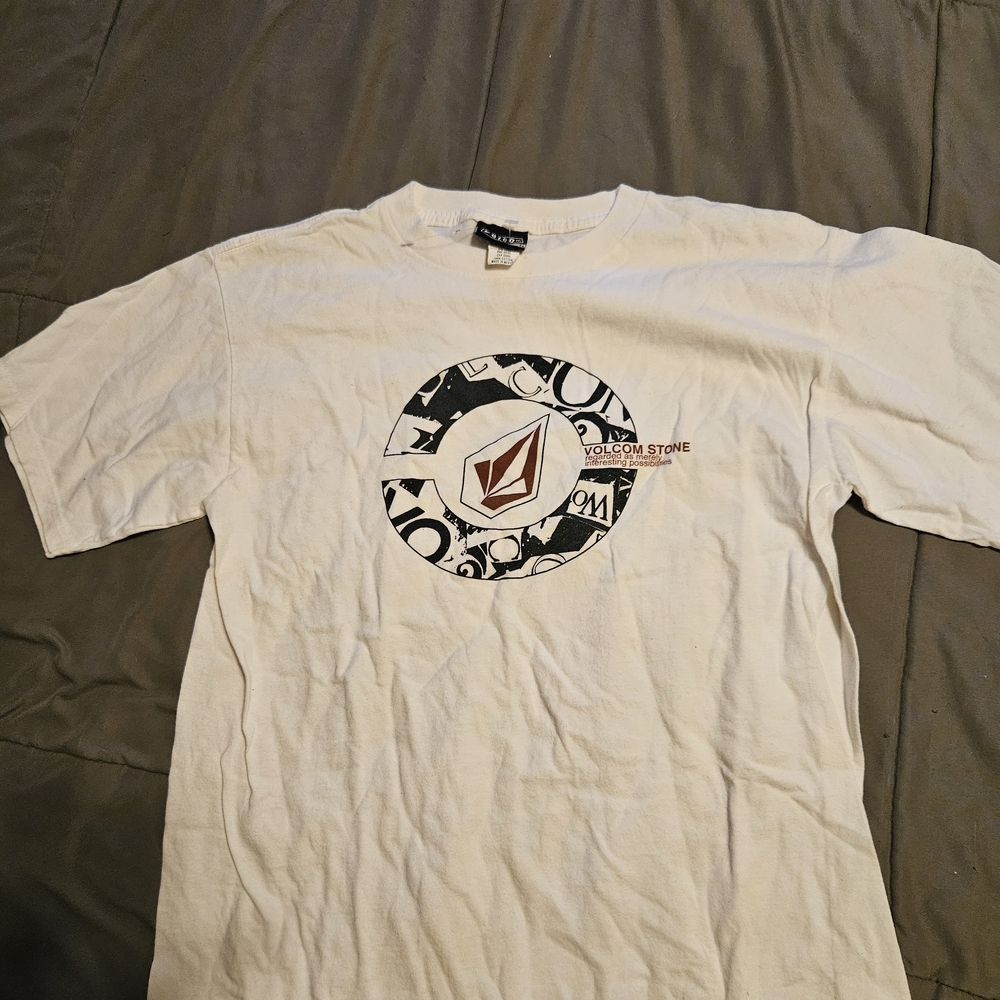 Volcom White Tee with Black Graphic